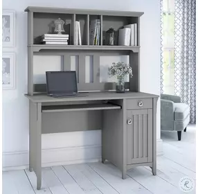 Salinas Cape Cod Gray Computer Desk With Hutch
