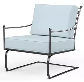 Provence Canvas Skyline Upholstered Outdoor Rocker Club Chair with Self Welt