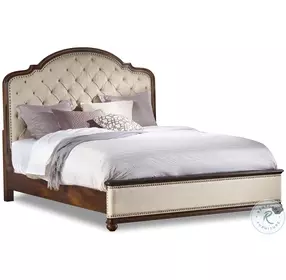 Ashford Heights Beige And Traditional Mahogany upholstered Panel Bedroom Set