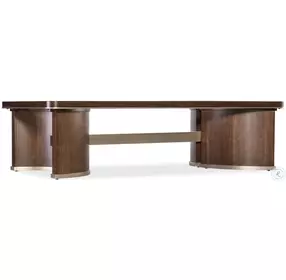 Melange Dark Walnut Contours Occasional Table Set