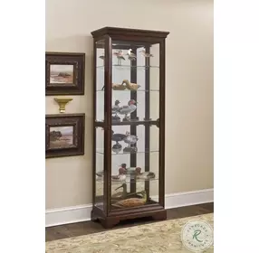 21308 Dark Brown Gallery Curio Cabinet