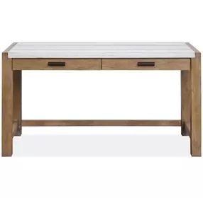 Foxrun Hollow Sierra Brown and White 60" Marble Top Writing Desk