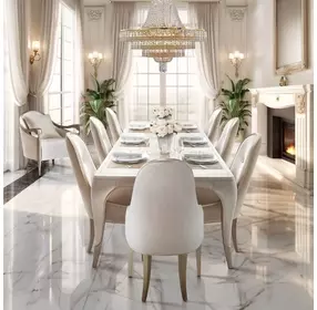 London Place Creamy Pearl 122" Extendable Rectangular Dining Table