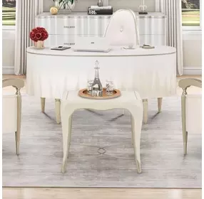 London Place Creamy Pearl Rectangular End Table