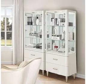 London Place Creamy Pearl 2 Door Display Cabinet