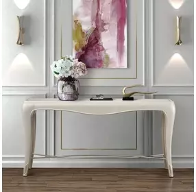 London Place Creamy Pearl Rectangular Console Table