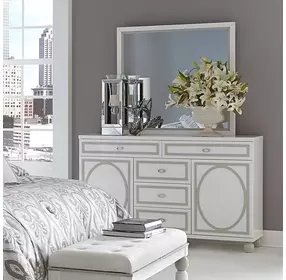 Skyline Cloud White 5 Drawer Dresser
