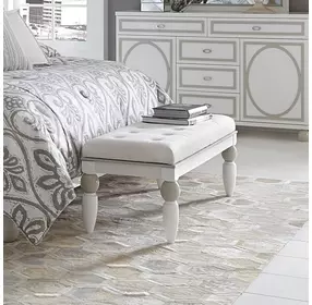 Skyline Cloud White 49" Bedside Bench