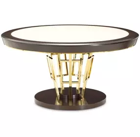 Belmont Place Espresso and White 60" Round Dining Table