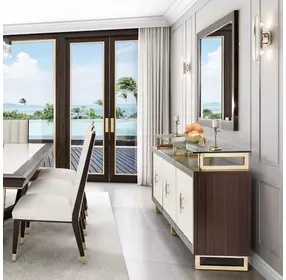 Belmont Place Espresso and White 3 Door Sideboard with Mirror