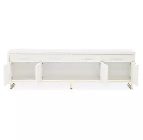 Palm Gate Cloud White 82" Media Cabinet with 4 Storage Drawers