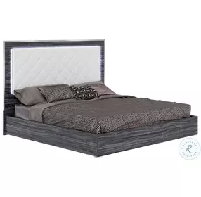 Naples Gloss Gray Upholstered Bedroom Set