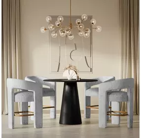 Gwen Luxury Black and Gray Upholstered 5 Piece Counter Height Dining Set