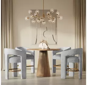 Gwen Luxury Brown and Gray Upholstered 5 Piece Counter Height Dining Set