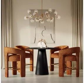 Gwen Luxury Black and Red Upholstered 5 Piece Counter Height Dining Set