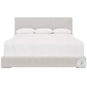 Stratum Mist Upholstered King Panel Bed With Angled Headboard