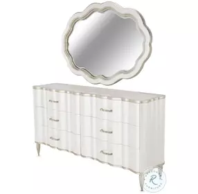 London Place Creamy Pearl Dresser With Mirror