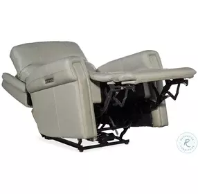 Carroll Milton Fog Leather Power Recliner With Power Headrest and Lumbar