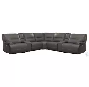 Victor Haze Performance Fabric 7 Piece Modular Power Reclining Sectional