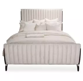 Paris Chic Espresso Upholstered Sleigh Bedroom Set