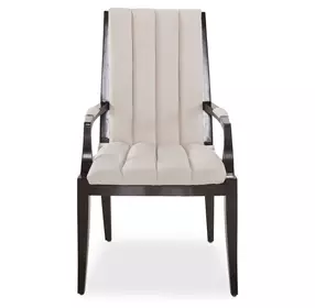 Paris Chic Espresso and Doeskin Dining Arm Chair