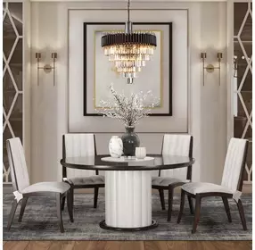 Paris Chic Espresso 60" Round Dining Table