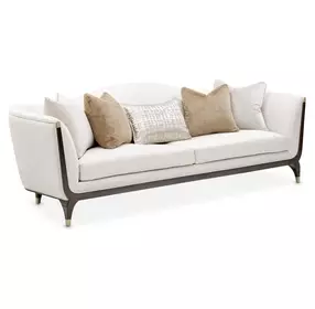 Paris Chic Cremini and Espresso 100" Sofa