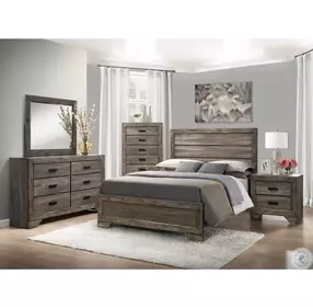 Grayson Gray Oak King Panel Bed