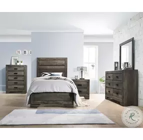 Grayson Gray Oak Twin Panel Bed