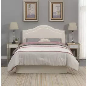 Edmond White Upholstered Queen Headboard