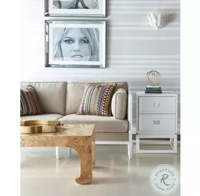 Nicola Burl Wood Pagoda Style Coffee Table