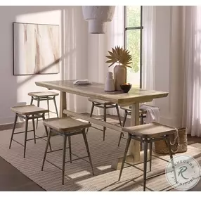 Vineyard Row Sonoma And Honed Gray Travertine Counter Height Friendship Table