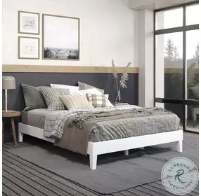 Nix White Queen Platform Bed