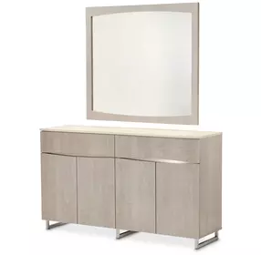 Marin Greige 4 Door Sideboard and Rectangular Mirror