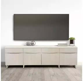 Marin Greige 82" Media Cabinet with 4 Storage Drawers with 3 Storage Drawers