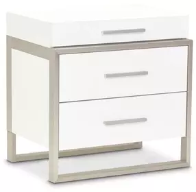Marquee Cloud White 3 Drawer Nightstand
