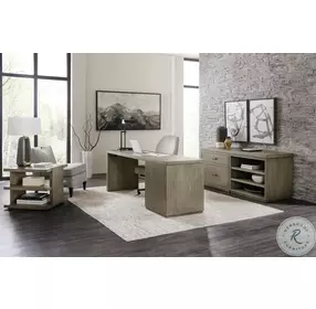 Blue Ridge Soft Smoked Gray 72" Desk with One File Cabinet