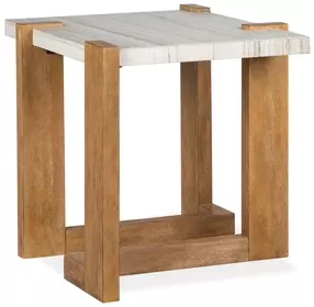 Goldmere Honey Wheat Rectangular Granite Top End Table