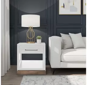 Nora Jasmine White and Barnwood Square End Table