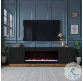 Nora Black And Whiskey 81" Fireplace TV Stand