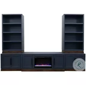 Nora Modular Blue Denim And Whiskey 2 Door Cabinet
