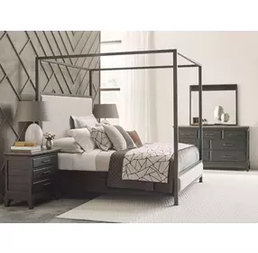 Heritage Timber Charcoal and Gray 7 Drawer Farmstead Dresser with Rectangular Landscape Mirror
