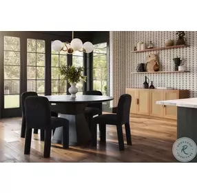 Nolan Black Wood 56" Round Dining Table
