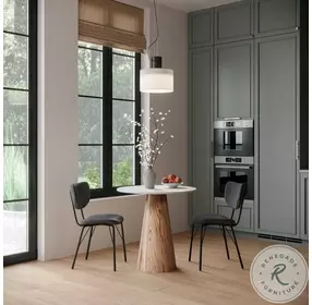 Nolan Natural Pedestal And Marble 30" Round Dining Table