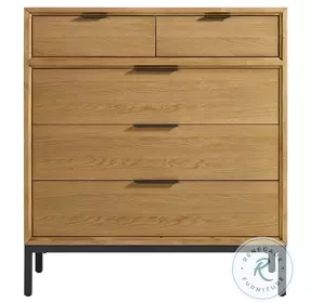 Newport Natural Oak 5 Drawer Chest