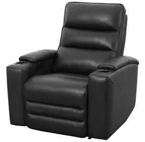 Axion Autumn Black Leather Zero Gravity Power Recliner with USB Charging