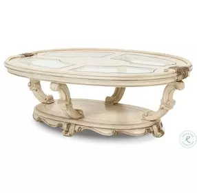 Belle Maison Champagne 60" Oval Occasional Table Set