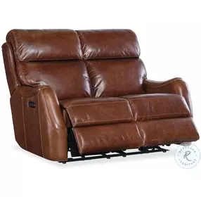 Whitaker Brown Leather Zero Gravity Power Reclining Loveseat With Power Headrest