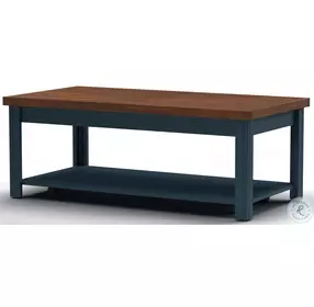 Nantucket Blue Denim And Whiskey Occasional Table Set