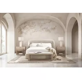 Loggia Beige Performance Fabric 58" Bed Bench with Storage